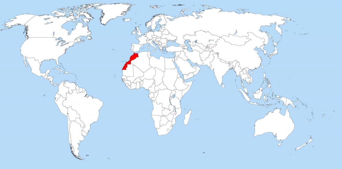 Posizione del Marocco sulla mappa del mondo